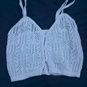 White Knit Sleeveless Top